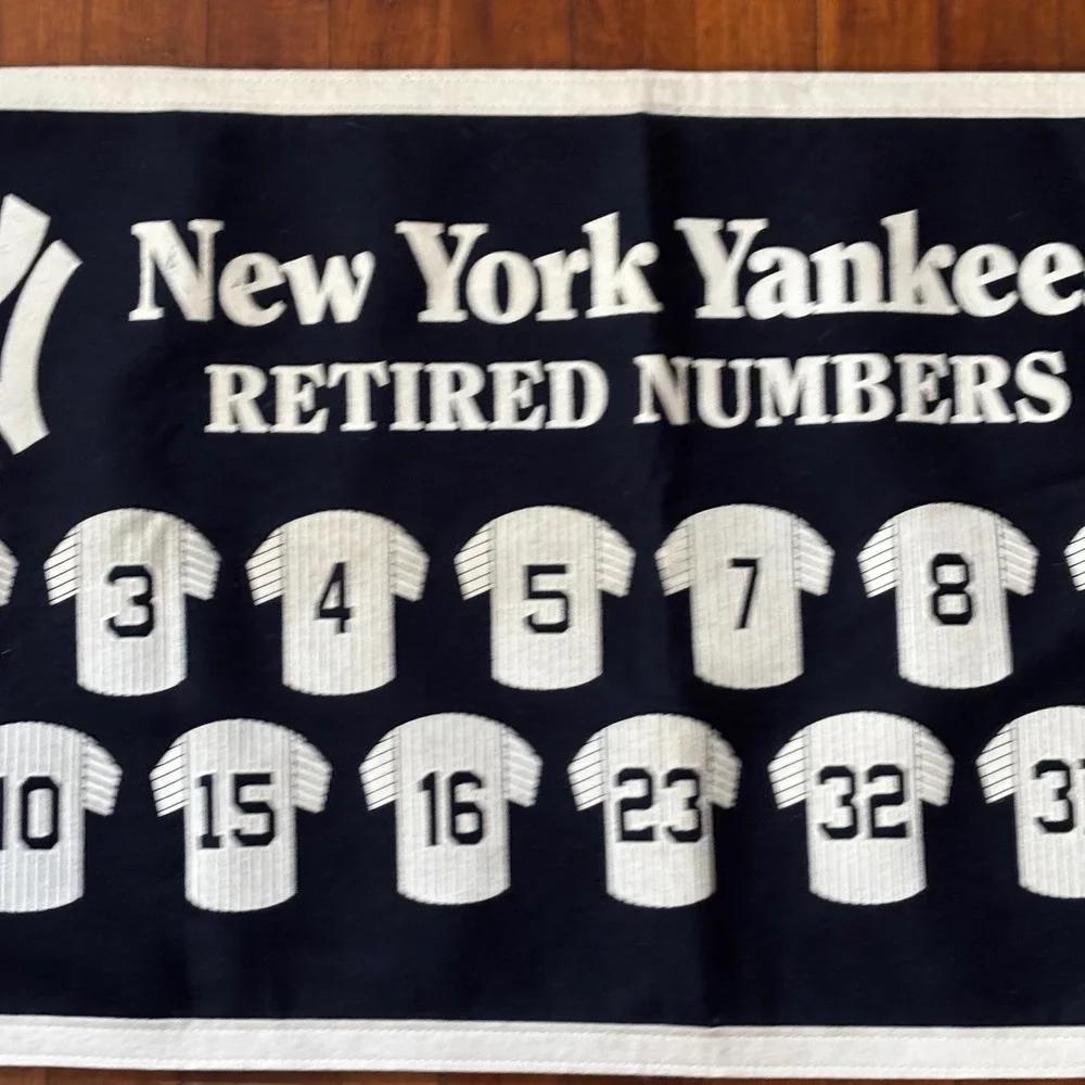 Mitchell & Ness New York Yankees Retired Numbers Wool Felt Banner Navy Blue USA